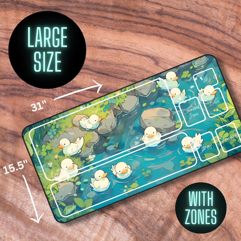 MTG Playmat With Zones, Cute Duck Themed MTG Playmat Available With or ...