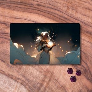 Tapis de jeu MTG avec zones, tapis de jeu TCG sur le thème sorcier elfe, tapis de jeu MTG non officiel, accessoires de jeux de cartes à collectionner, cadeaux pour gamers
