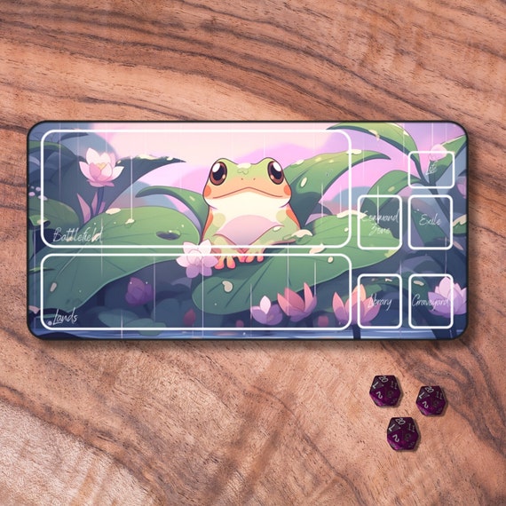 MTG Playmat With Zones, Frog Themed TCG Playmat, Unofficial