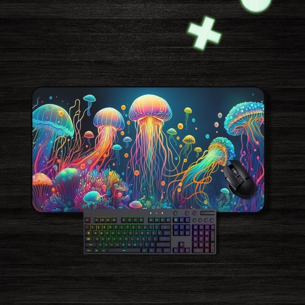 Desk Mat Jellyfish, Gaming Mouse Pad, Large Mouse Pad, XL Mouse Pad, Mouse Pad Gaming, Nature Mouse Pad, Nerdy Gift For Him, Desk Mat XXL
