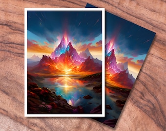 MTG Sleeves, Mountain Themed MTG Card Sleeve, TCG Card Sleeve Protector, Gifts for Gamers