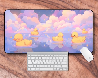Schreibtischmatte ästhetik, Lofi Schreibtischmatte, Niedliches Enten Gaming Maus Pad, Kawaii Entchen Schreibtischmatte, gemütliche Gamer Mädchen Geschenke