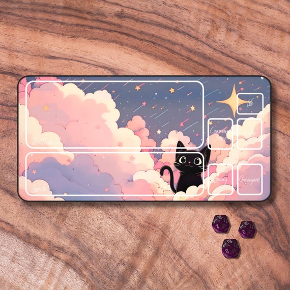MTG Playmat Cute, Cat TCG Playmat, Pastel Card Playmat