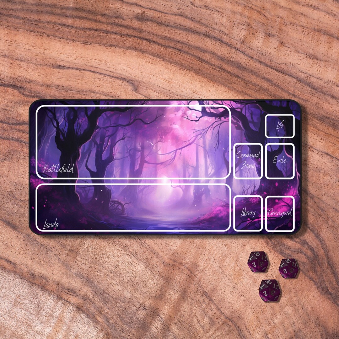 MTG Playmat With Zones Purple Forest MTG Play Mat Cute MTG Etsy