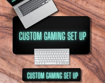 Custom Gaming Set Up, Desk Mat Custom, Keyboard Wrist Rest Custom, Desk Accessories Set, Custom Desk Decor