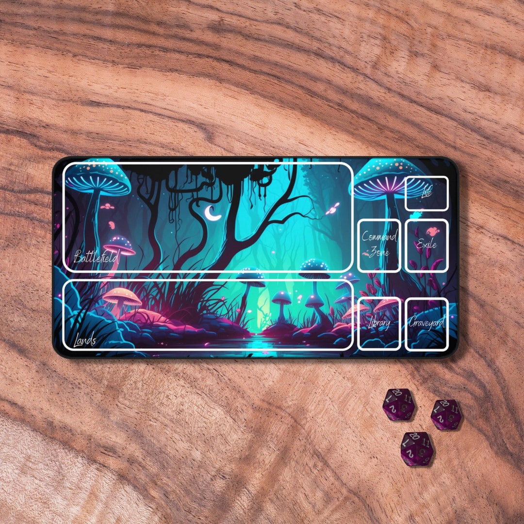 MTG Playmat Blue, MTG Playmat With Zones, Neoprene Gaming Mat, Card