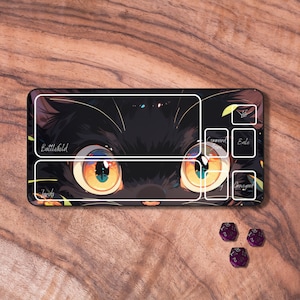 Tapis de jeu MTG chat, tapis de jeu MTG avec zones, tapis de jeu de jeu de cartes à collectionner sur le thème chat anime, accessoires MTG, cadeaux pour les joueurs