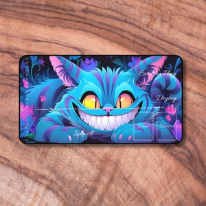 Tapis de jeu Lorcana, tapis de jeu de cartes sur le thème du chat du Cheshire, tapis de jeu non officiel Lorcana, cadeaux pour les joueurs