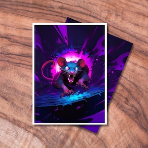 MTG Sleeves 100, Protecteurs de pochettes pour cartes TCG néon, pochettes pour cartes sur le thème du rat, Cadeaux pour les joueurs