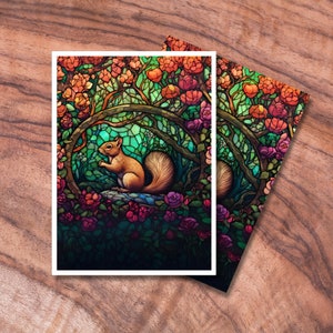 Manchons MTG Écureuil, Protège-manchons pour cartes TCG, Manchons pour cartes sur le thème du vitrail, Protège-cartes pour cartes à collectionner, Cadeaux pour gamers