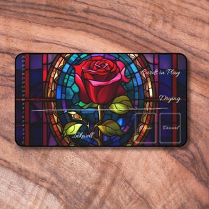 Lorcana Playmat with Zones, Beauty and the Beast themed Card Playmat, Unofficial Lorcana Playmat, Gifts for Gamers image 1