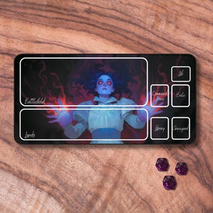Tapis de jeu MTG avec zones, tapis de jeu TCG sur le thème poltergeist fantôme, tapis de jeu MTG non officiel, accessoires de jeux de cartes à collectionner, cadeaux pour les joueurs