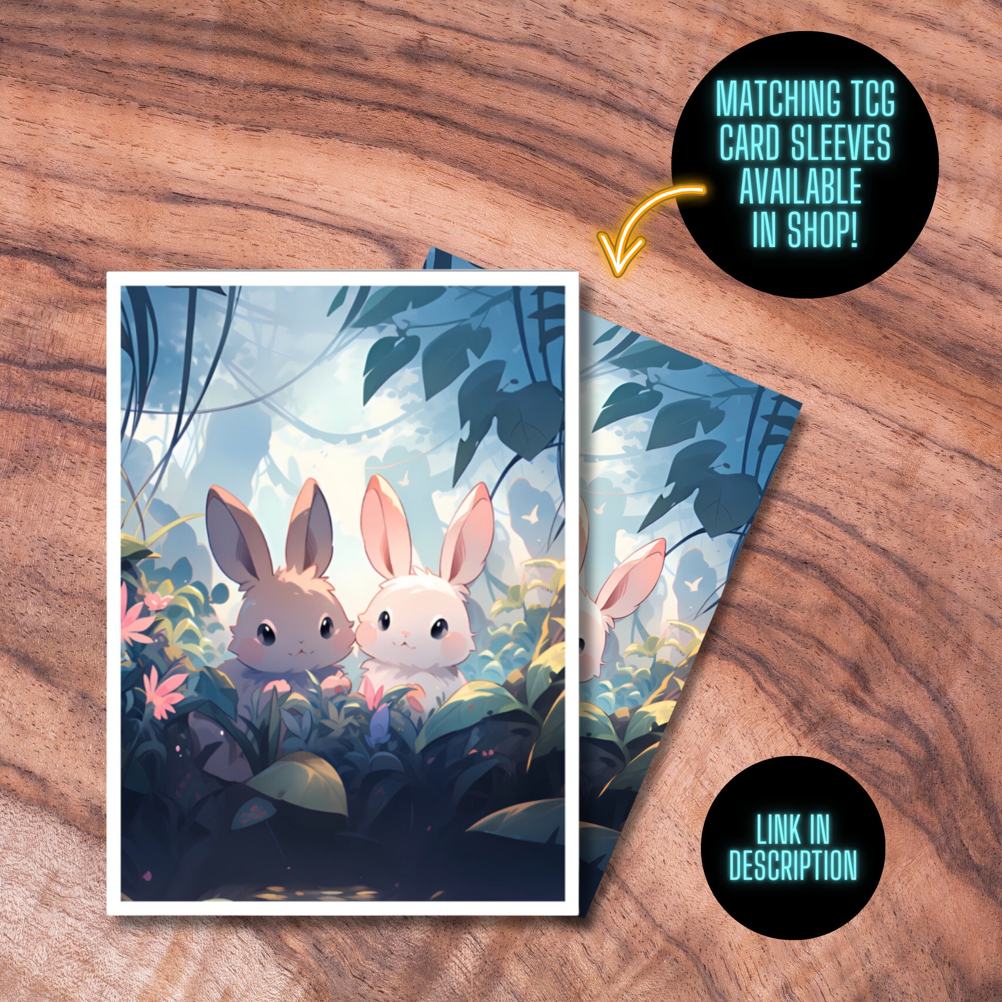 MTG Playmat Cute, Kawaii MTG Playmat With Zones, Bunny