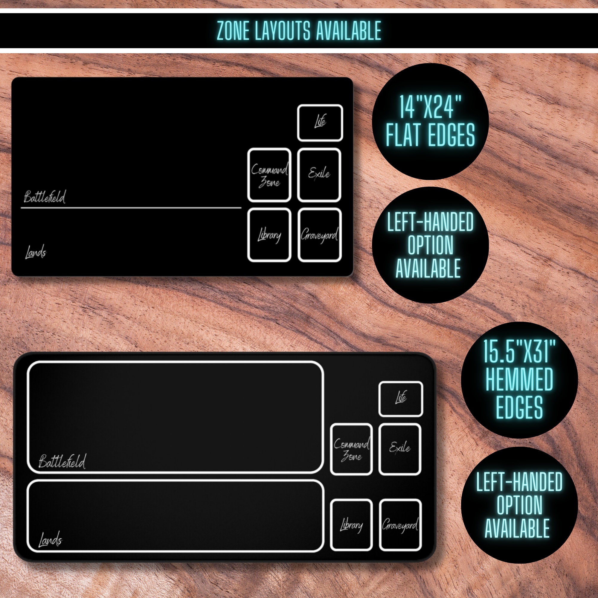 MTG Playmat Cute, Kawaii MTG Playmat With Zones, Bunny Themed