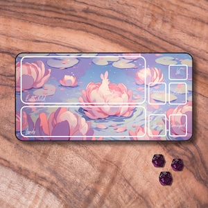 Tapis de jeu MTG avec zones, tapis de jeu TCG sur le thème lapin pastel, tapis de jeu MTG non officiel, accessoires de jeux de cartes à collectionner, cadeaux pour les joueurs