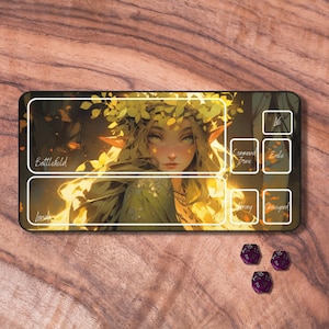 MTG Playmat Elf, MTG Playmat with Zones, Trading Card Game Playmat, MTG Playmat Commander, Gifts for Gamers