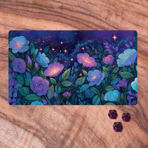 Tappetino da gioco MTG, Tappetino da gioco MTG Flowers, Tappetino da gioco per carte collezionabili Pretty Floral, Tappetino da gioco in neoprene a tema notturno, Accessori MTG