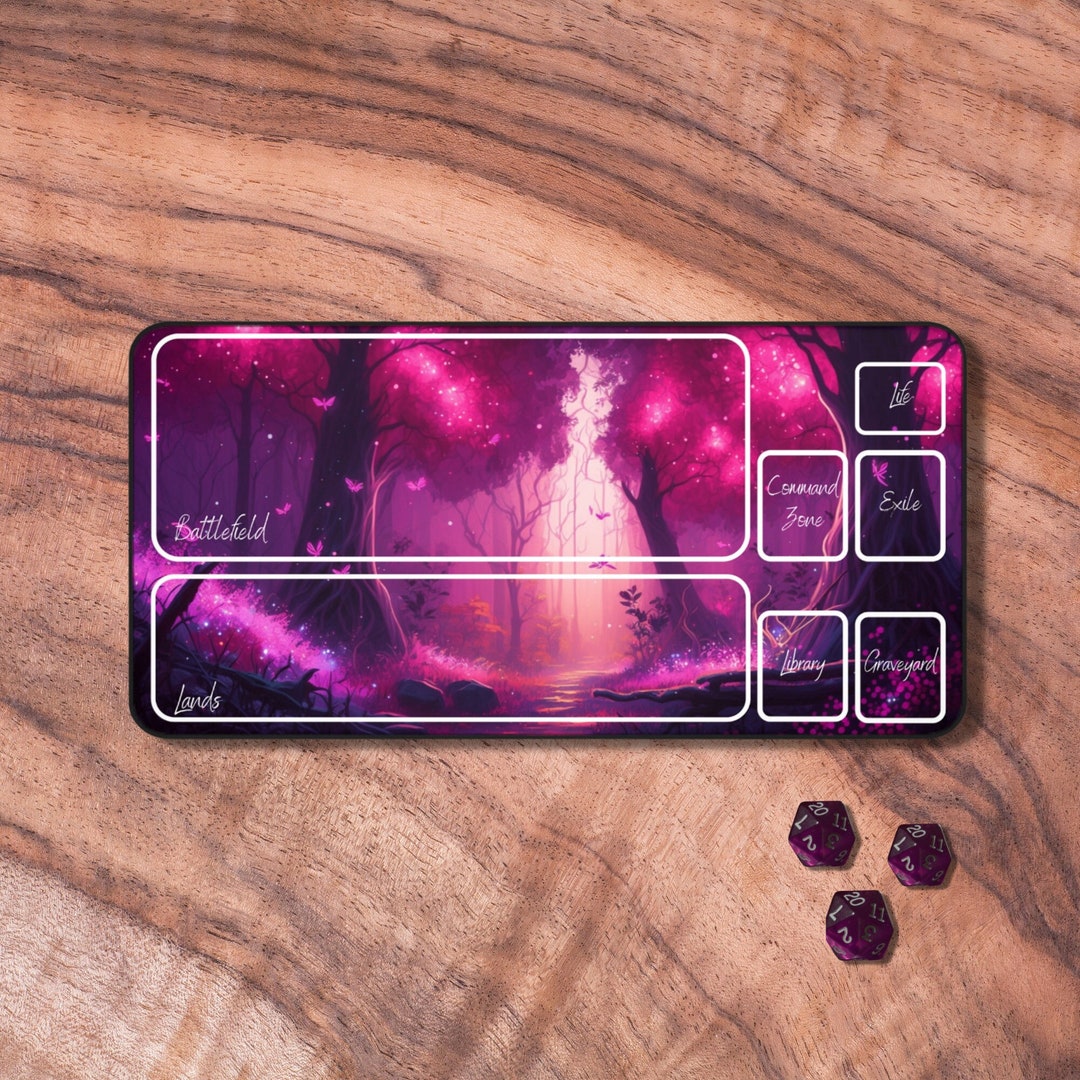 MTG Playmat Pink MTG Playmat Cute Enchanted Forest Neoprene Etsy