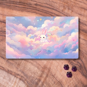 MTG speelkleed konijntje, schattige patel MTG speelkleed, Lofi anime TCG speelkleed, gezellige cadeaus gamer meisje