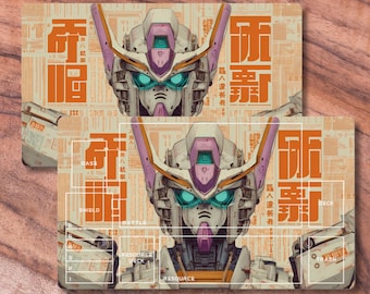 TCG Playmat compatible with Gundam Card Game, Unofficial Gundam Playmat, Newspaper Mecha Themed TCG Playmat, TCG Accessories