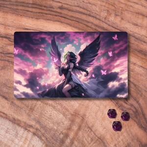 Tapis de jeu MTG, tapis de jeu TCG sur le thème Dark Angel, tapis de jeu MTG non officiel, accessoires de jeux de cartes à collectionner, cadeaux pour les joueurs