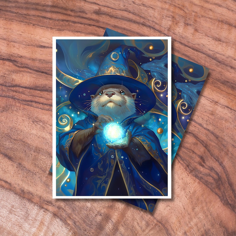 MTG Sleeves, TCG Card Sleeve Protector, Otter Wizard Themed Themed Card