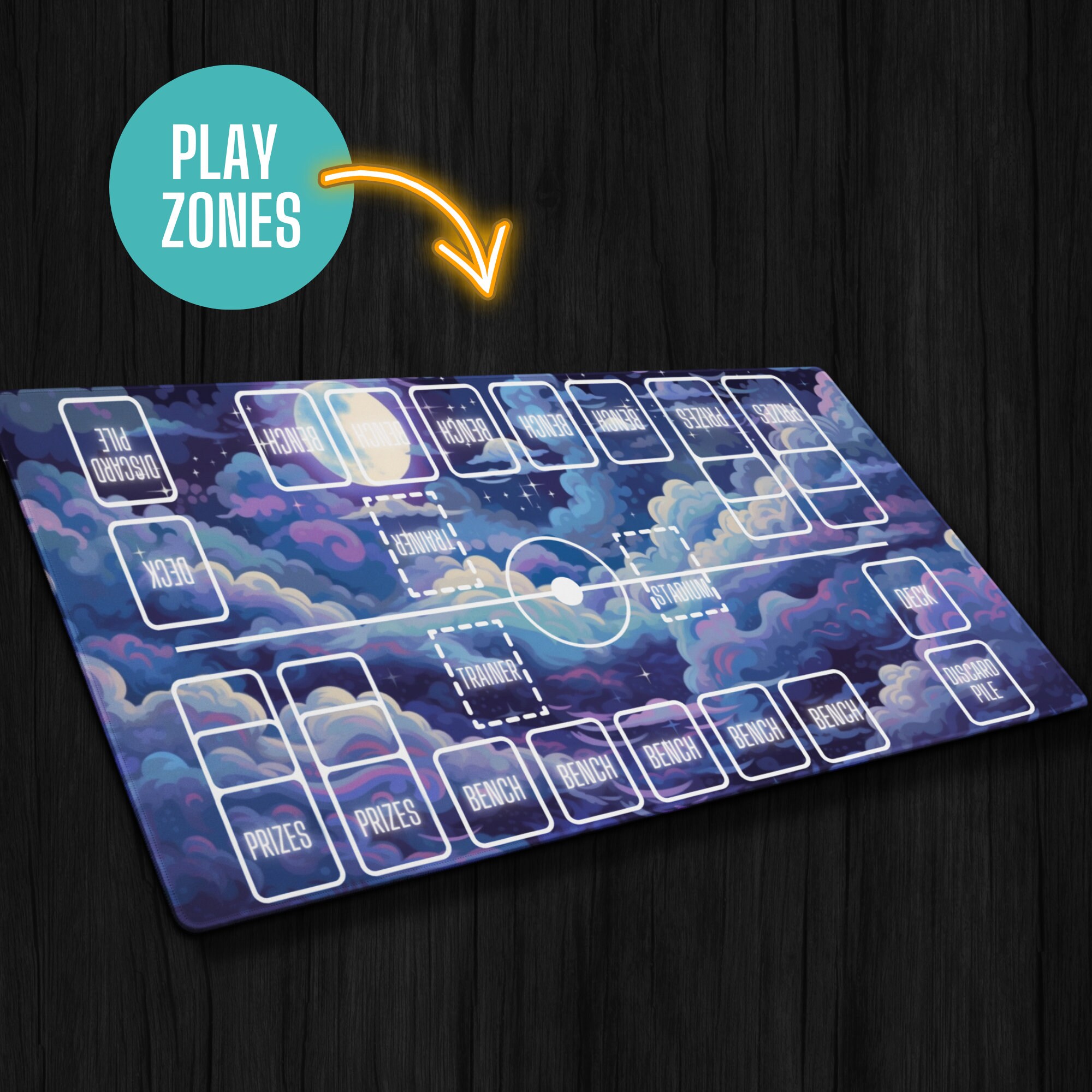 Pokemon TCG Playmat Karmesin & Purple Pokemon 151 Mew - Speelmat 60x34 Cm Met Antislip Onderkant