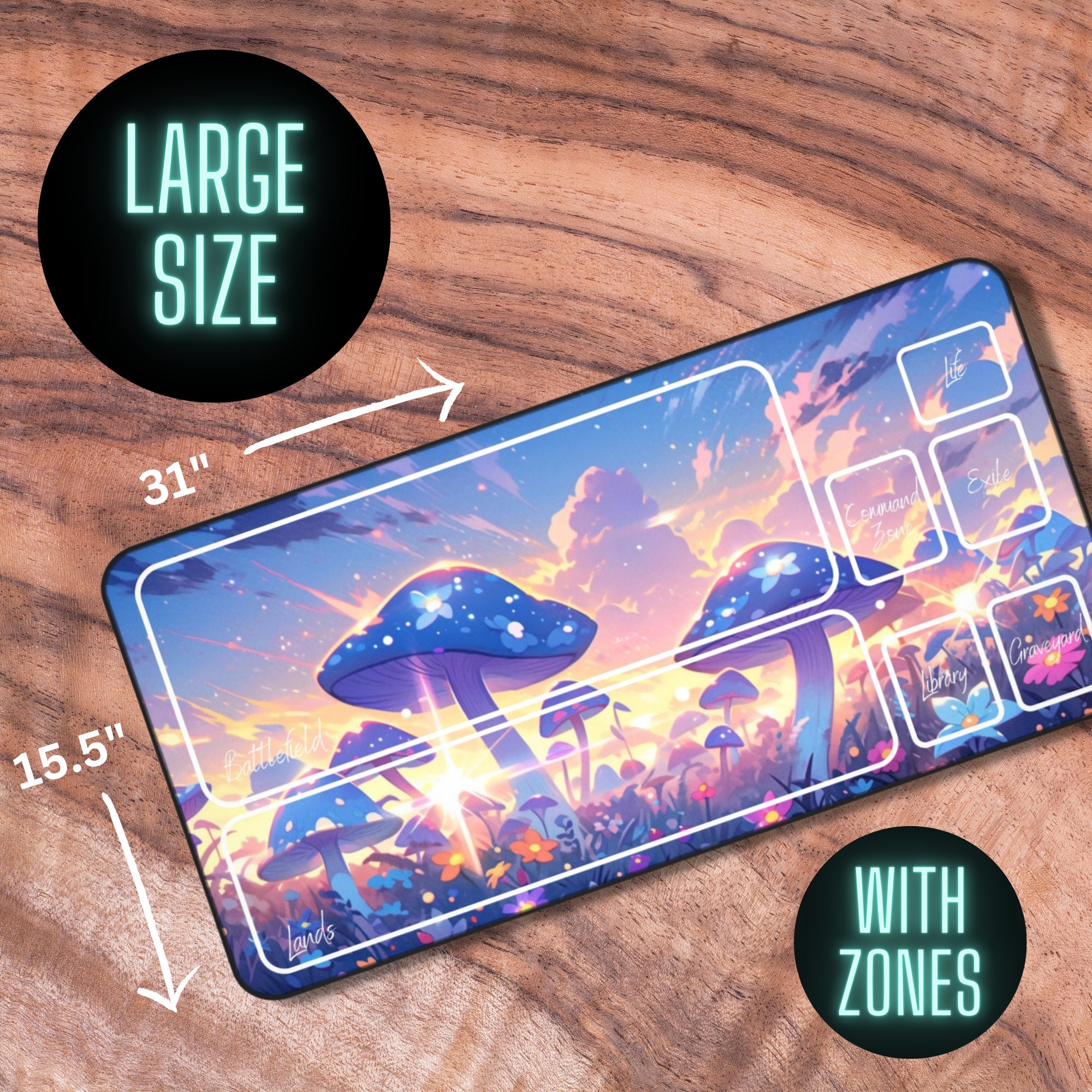 MTG Playmat Cute Pastel Mushroom Themed MTG Playmat With Etsy