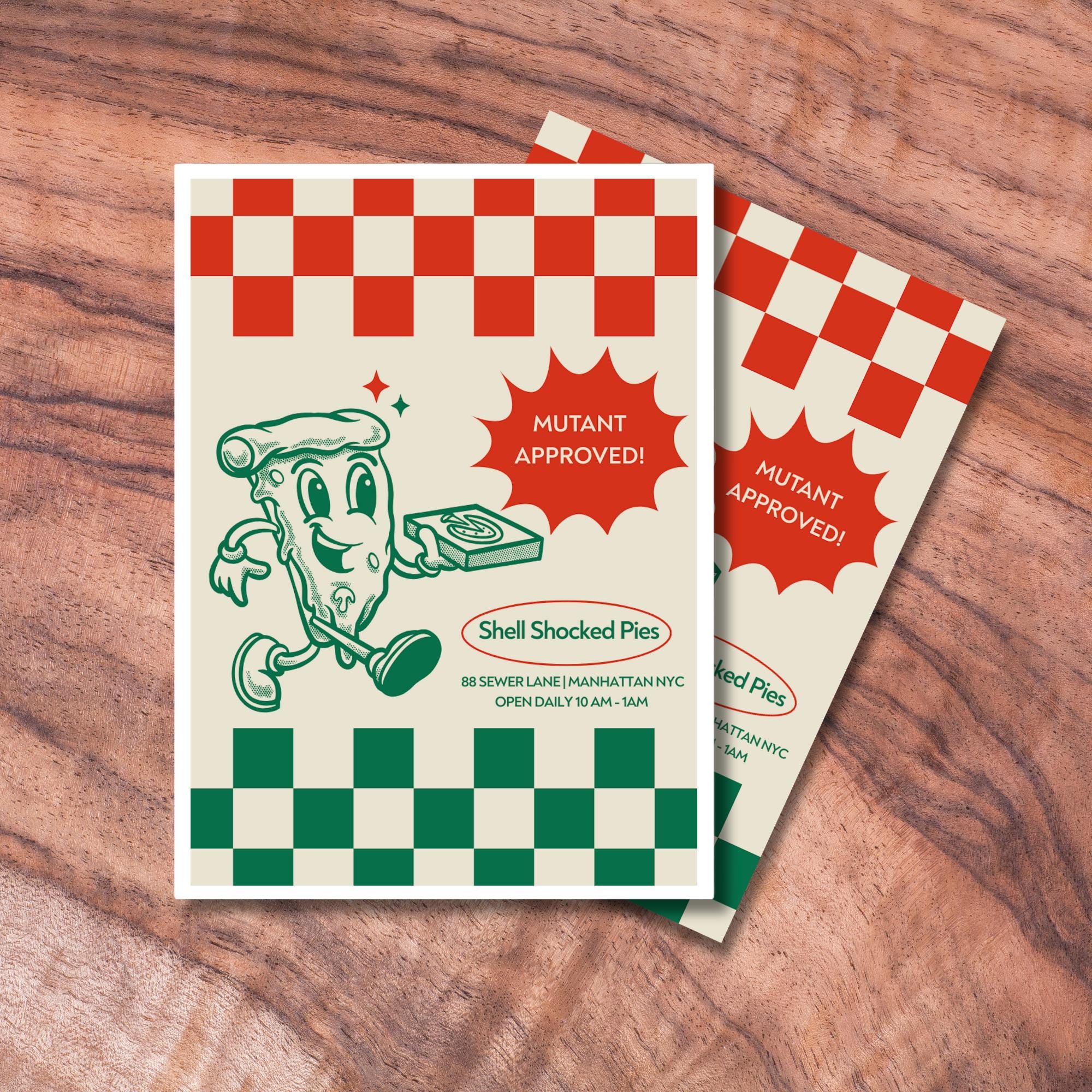 MTG Sleeves, Turtle Pizzeria Themed TCG Card Sleeves, Trading Card