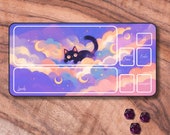 MTG Playmat Cat, Cute Purple TCG Playmat, MTG Playmat With Zones