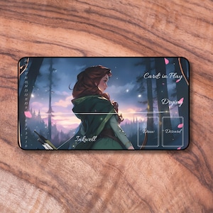 Tapete de juego Lorcana con zonas, tapete de juego con temática de princesa Archer, tapete de juego Lorcana no oficial, regalos para jugadores