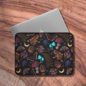 Laptop Sleeve for Macbook, Dark Cottagecore Macbook Sleeve 14 inch, Protective Computer Case, Dark Academia Tech Accessories