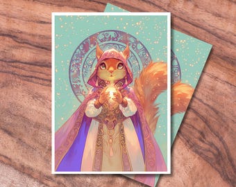 MTG Sleeves Squirrel, Matte TCG Card Sleeve Protector, Pastel Themed Card Sleeve, Trading Card Sleeves, Gifts for Gamers