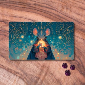 Tapis de jeu MTG avec zones, tapis de jeu TCG sur le thème de l'assistant de la souris, tapis de jeu MTG non officiel, accessoires de jeux de cartes à collectionner, cadeaux pour les joueurs
