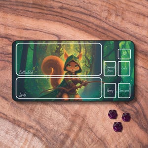 Playmat MTG com zonas, Playmat MTG com tema de esquilo fofo, Playmat Warrior TCG, presentes para jogadores