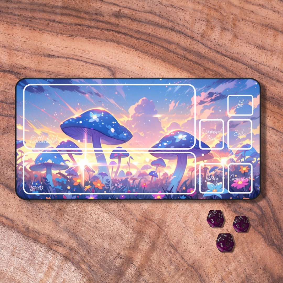 MTG Playmat Cute Pastel Mushroom Themed MTG Playmat With Etsy