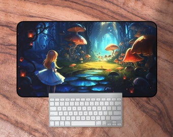 Desk Mat Alice in Wonderland, Fantasy Gaming Mouse Pad, Desk Mat Cottagecore, Alice in Wonderland Gifts