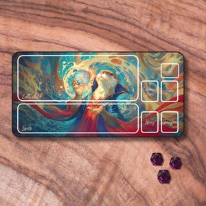Tapis de jeu MTG avec zones, tapis de jeu TCG sur le thème loutre sorcier, tapis de jeu MTG non officiel, accessoires de jeux de cartes à collectionner, cadeaux pour gamers
