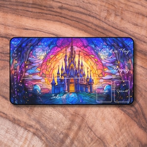 Lorcana speelkleed kasteel, Lorcana speelkleed met zones, kaart speelkleed, onofficiële Lorcana speelkleed, cadeaus voor gamers,