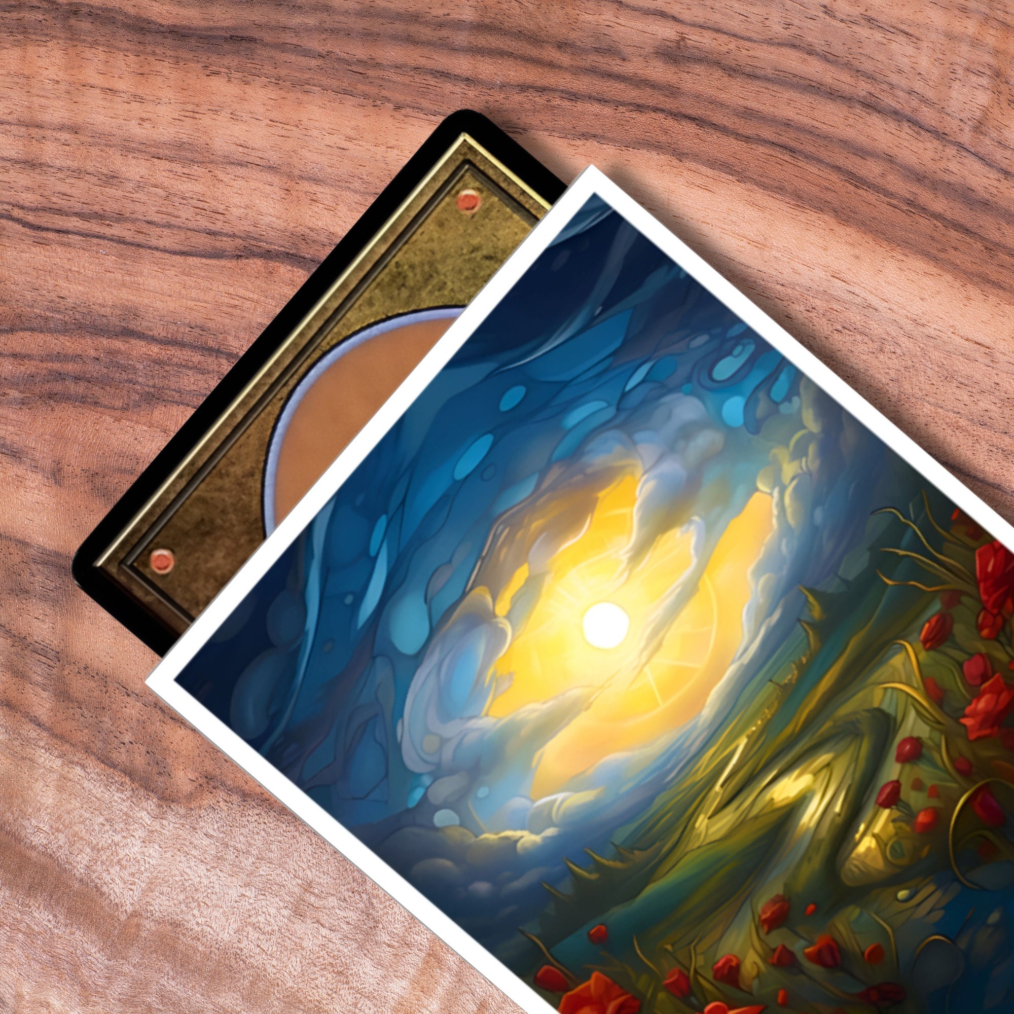 mtg card sleeves 100 100, Matte Finish TCG Sleeve Protectors, Landscape Themed Card Sleeve, Gifts for Gamers, MTG Accessories matte sleeves showcasing Anima Infinita Dragon Shield, Card Sleeves, 100