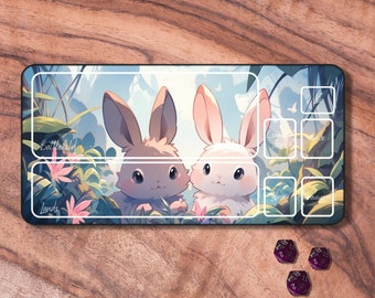 MTG Playmat Cute Kawaii MTG Playmat With Zones Bunny Themed Trading Card Game Play Mat MTG Accessories Gifts for Gamers Etsy