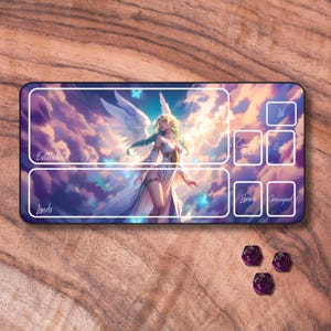 Ange de tapis de jeu MTG, tapis de jeu JCC sur le thème des anges, tapis de jeu MTG non officiel, accessoires de jeux de cartes à collectionner, cadeaux pour les joueurs