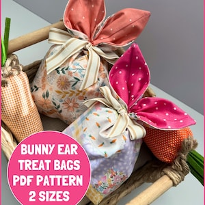 Bunny Ear Treat Bag PDF Sewing Pattern: Easter DIY (2 Sizes)
