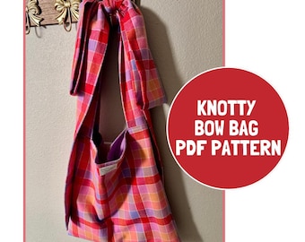 Knotty Bow Bag Sewing Pattern, PDF pattern