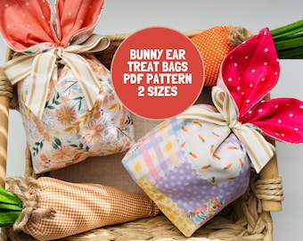 Bunny Ear Treat Bag PDF Sewing Pattern: Easter DIY (2 Sizes)