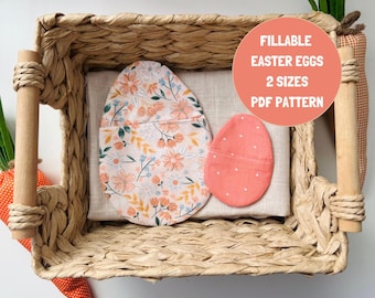 Patrón de costura para huevos de Pascua de tela rellenables: 2 tamaños (patrón PDF)