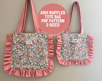Kids Ruffled Tote Bag Sewing Pattern (PDF Pattern)
