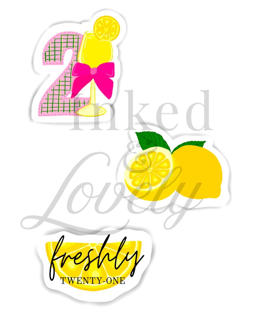 21st Birthday Party Sticker Pack - Freshly 21, Fun Birthday Designs - Etsy