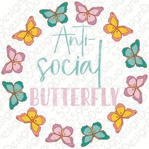 Anti - sozialer Schmetterling png - Schmetterling digitales Design für Sublimation