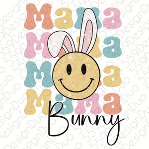Mama Bunny Easter png - cute pastel mama/mini digital design for sublimation